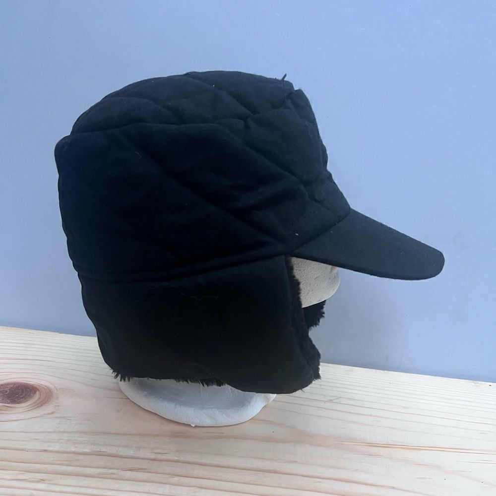 Igloos Trapper Hat Mens Xl / L Black Gleece Lined Thinsulate Ear Flaps